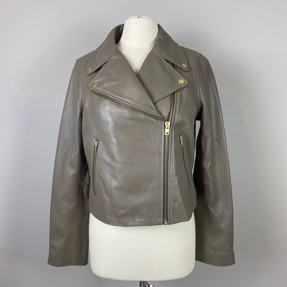 J. Crew Jackets & Blazers - NWTs J Crew Collection Leather Moto Jacket w/Brass Hardware